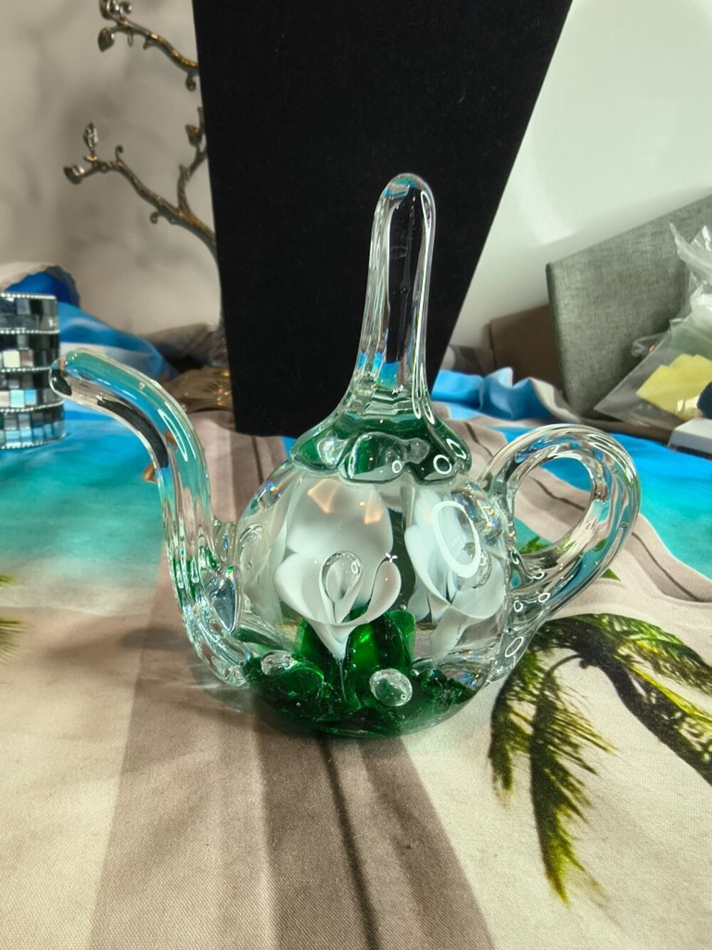 St. Clair Flower Teapot Paperweight